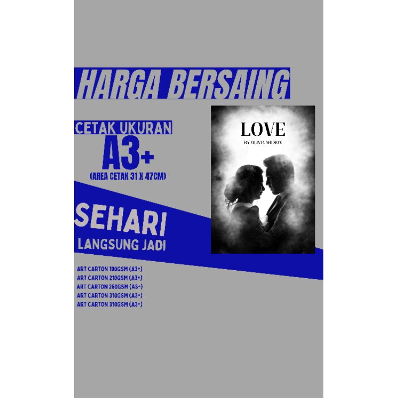 

PRINT A3+ | CETAK A3+ MURAH | ART CARTON 1 SISI / 2 SISI