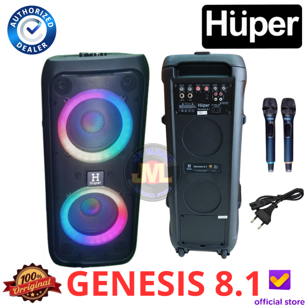 Huper Genesis 8.1 Speaker Portable with Bluetooth Original Huper Genesis 81  PartyBox Huper