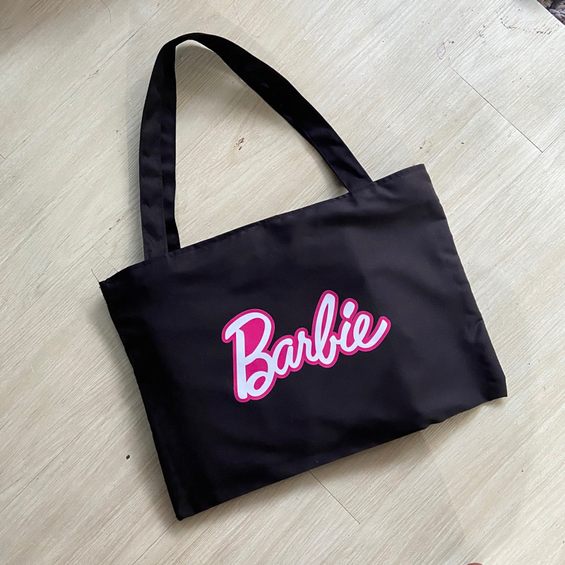 Tote bag Landscape Barbie Tas ToteBag Resleting Tas Wanita Bahan Kain Drill Fit Laptop || Kiiyoomii 
