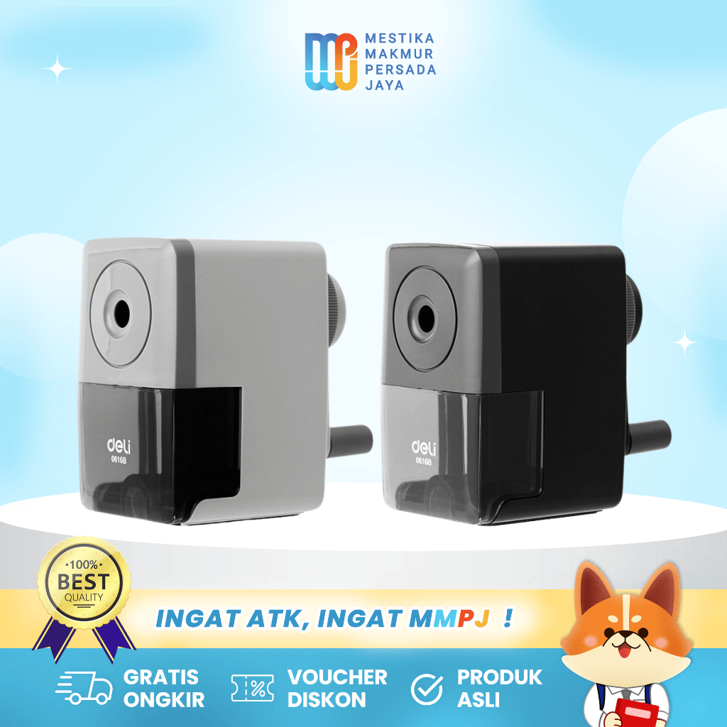 

Deli Rautan Pensil Putar - Rotary Pencil Sharpener Otomatis & Presisi E0616B