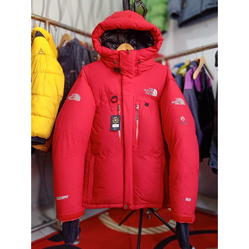 JACKET BULU ANGSA TNF HIMALAYAN RED FP 800 BULANG OUTDOOR.