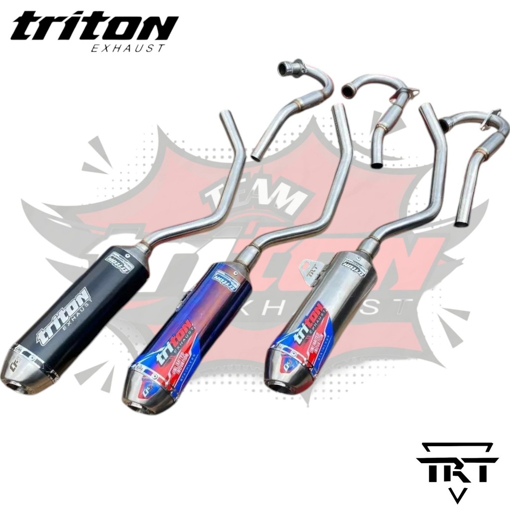 Knalpot Racing Klx 150 Crf 150 Dtracker Wr155 Original Triton Exhaust Type Cr-5 Bergaransi