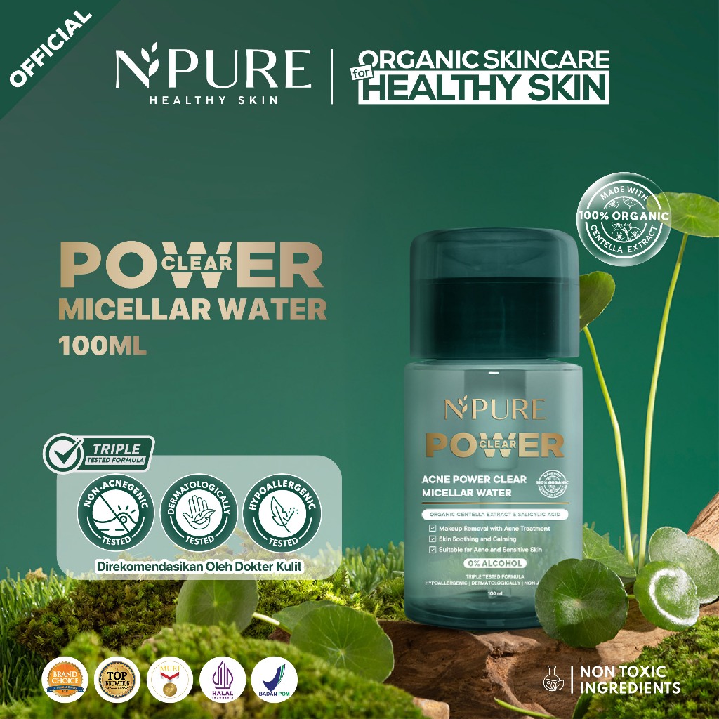 Exclusive Creator - NPURE ACNE POWER CLEAR MICELLAR WATER 100ml / Micellar No Alcohol / SLS Free 100