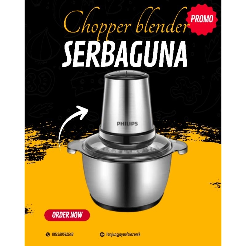 Chopper Blender Serbaguna: Daging,buah-buahan,kacang-kacangan,dll.