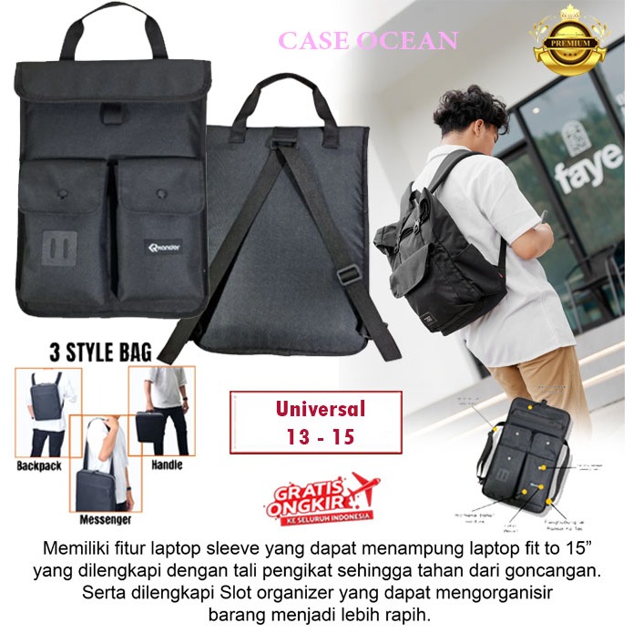 iPad Pro 13 2024 Tas Bag Sleeve Case Pouch Cover 3in1 / 3 Style Backpack Ransel Punggung Gendong Jin