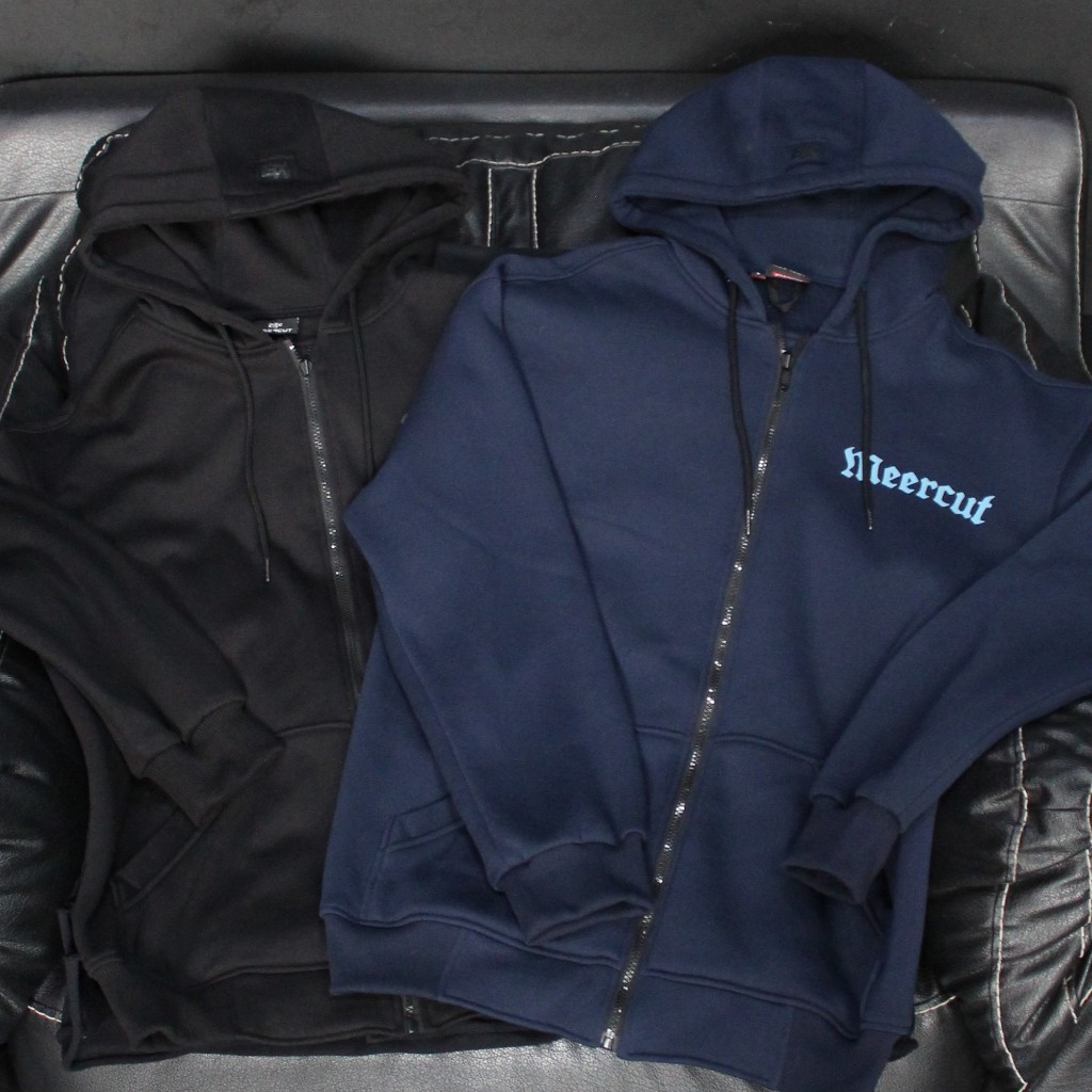 Hoodie Zipper Oversize Meercut MJ 71 Bahan CVC Fleece