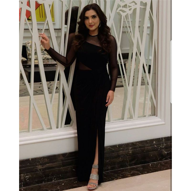 Eghalisa - Custom dress bahan scuba premium mix tile strecht longdress.
