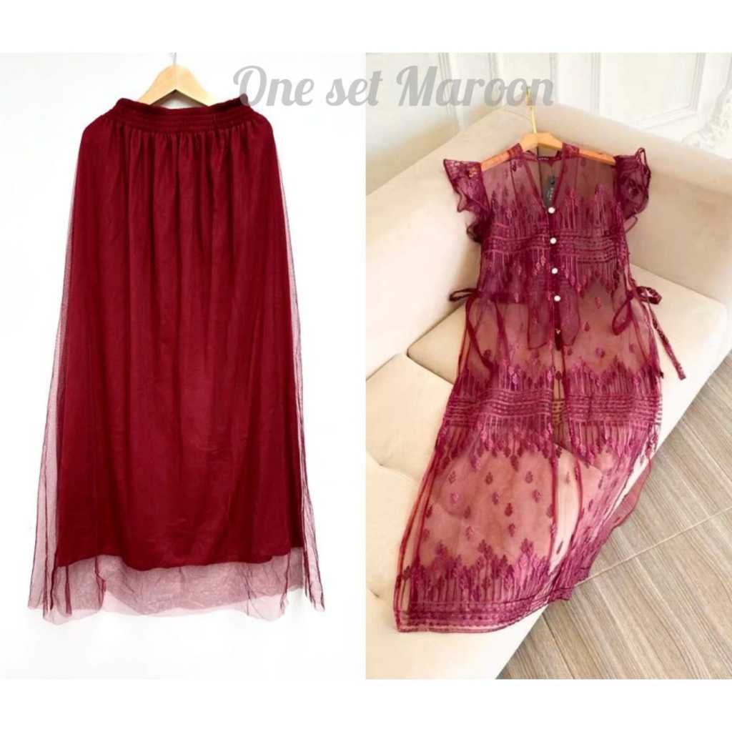 1 SET ANAYA Outer Dress Brukat / Outer Flare / one set outer & dress / outer tille