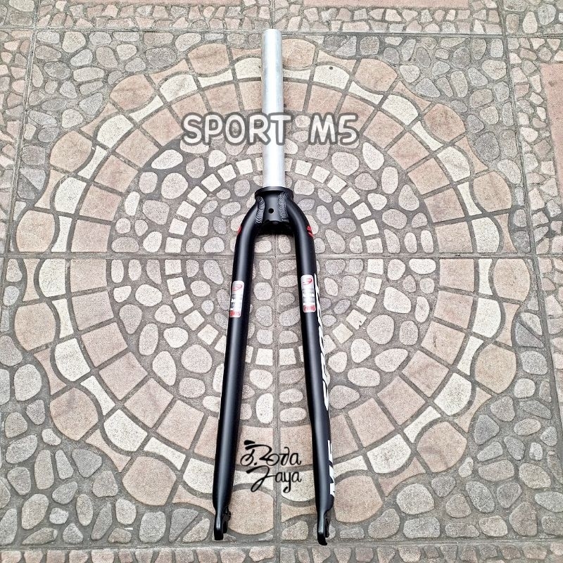FORK - GARPU RIGID SPORT M5 ALLOY 700c 28.6mm TANPA DRAT HITAM