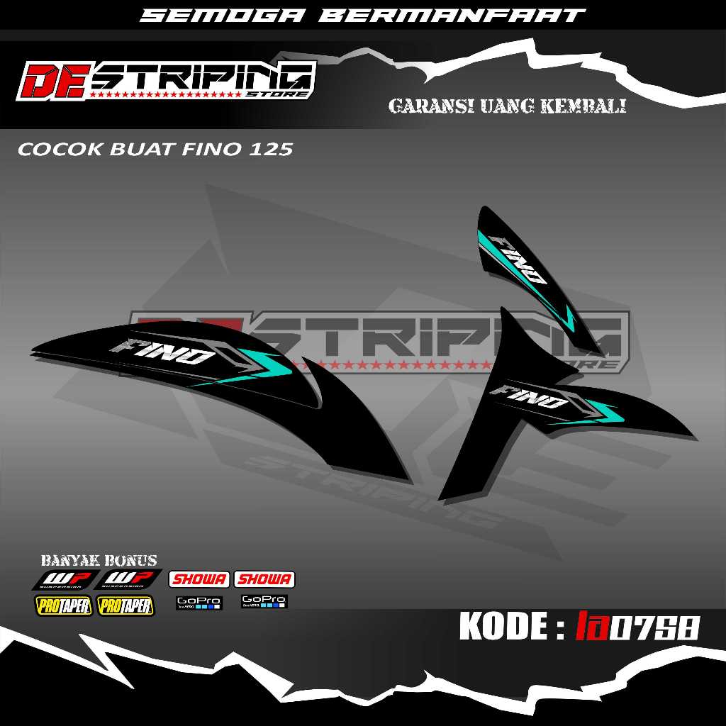 Stiker Striping FINO 125-Sticker Aksesoris Motor Fino 125 Desain Racing Simpel Keren LA0758
