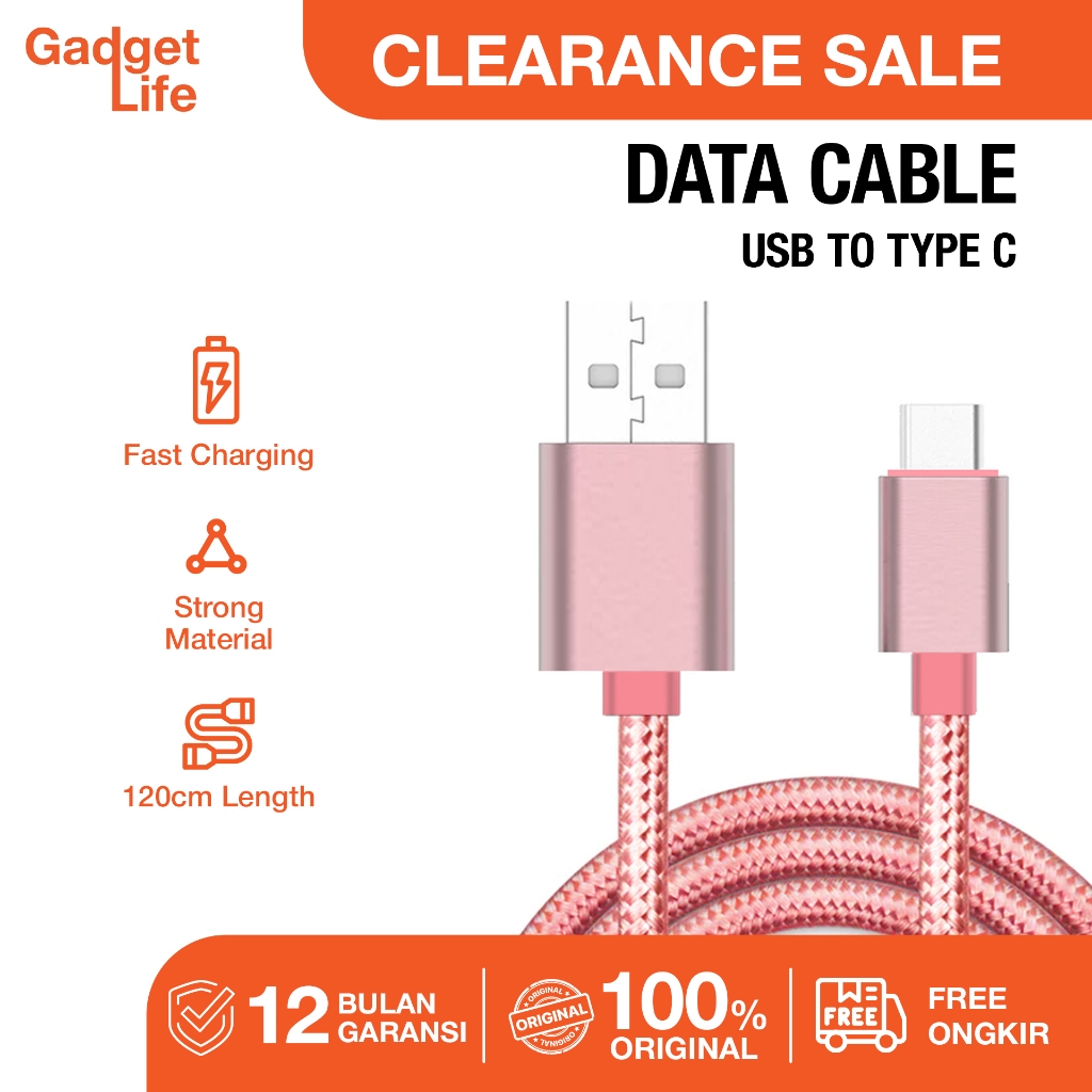 [EX DISPLAY] BASIKE Kabel Data iPhone Fast Charging PD 20W USB to Type C - Pink