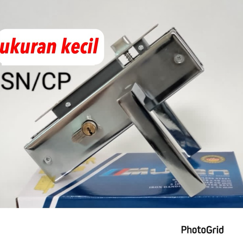 kunci pintu rumah ukuran kecil lengkap 1 set tinggal pasang bahan stainless padat tidak kopong/ hand