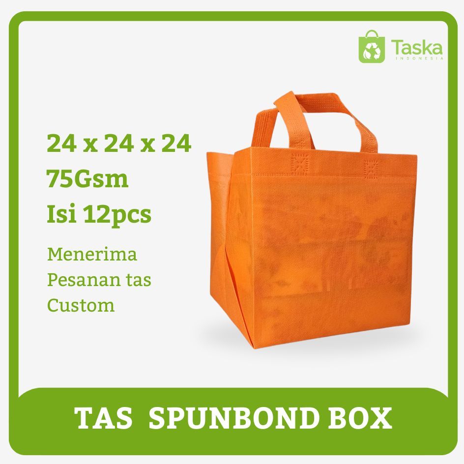 

Taska - Tas Spunbond Press Box 24x24x24 Orange Harga Lusin Tas Nasi Kotak Grosir Goodiebag Aqiqah