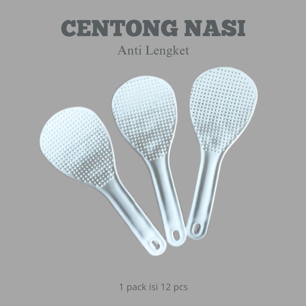 Centong Nasi Plastik Putih - 1 LUSIN