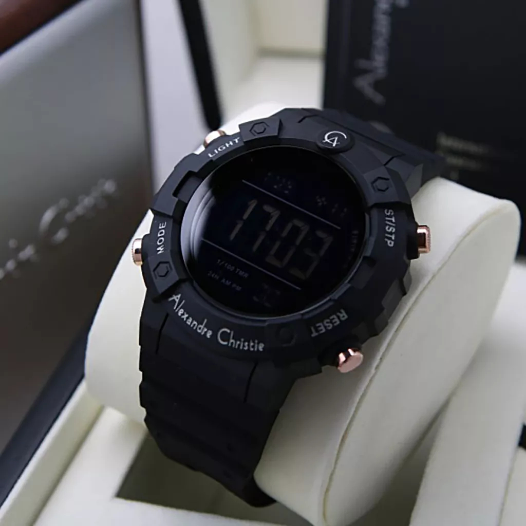 Jam Tangan Pria Alexandre Christie Digi AC 9388 MH black rose