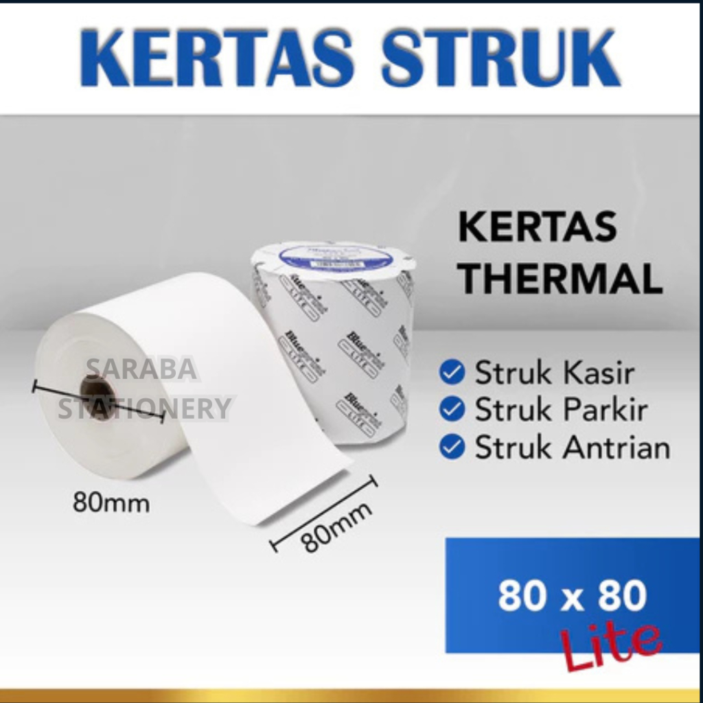 

KERTAS STRUK THERMAL EDC BLUEPRINT LITE 80x80 80 x 80 MM 1 Rol KERTAS STRUK KASIR TERMAL