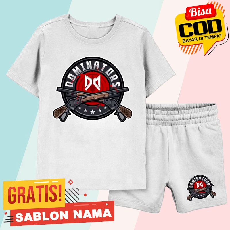 Setelan Baju kaos Anak FF Free Fire Team Dominators - Setelan Kaos Anak Laki Laki Dan Perempuan