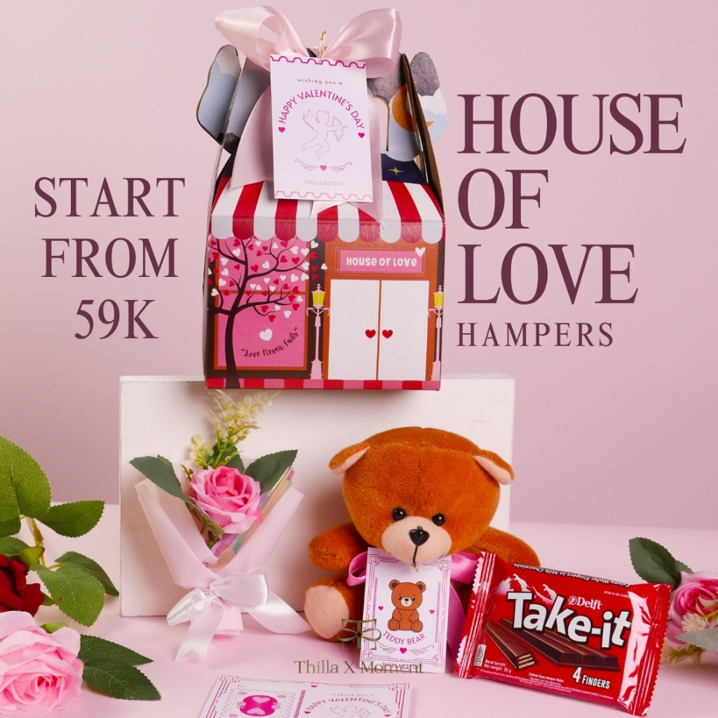 

House Of Love Hampers - Hampers Bouquet Buket Bunga Artificial Love Boneka Teddy Bear Cokelat Valentine Ulang Tahun Birthday Wisuda Graduation Anniversary Hadiah Kado Gift Box