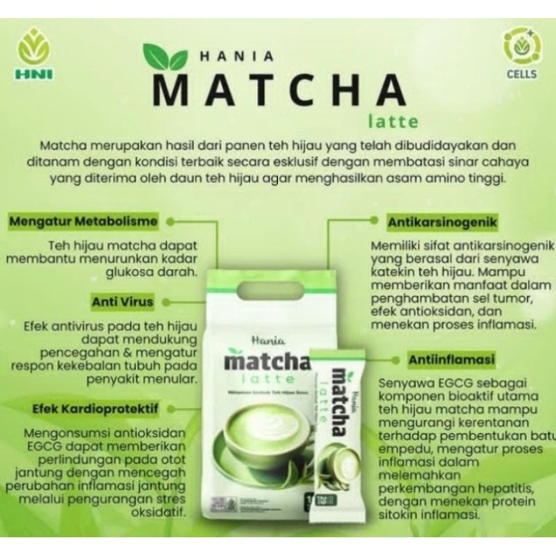 

Hania Matcha HNI Minuman Teh Susu Original Dengan Bubuk Teh Hijau dan Susu Full Cream Asli