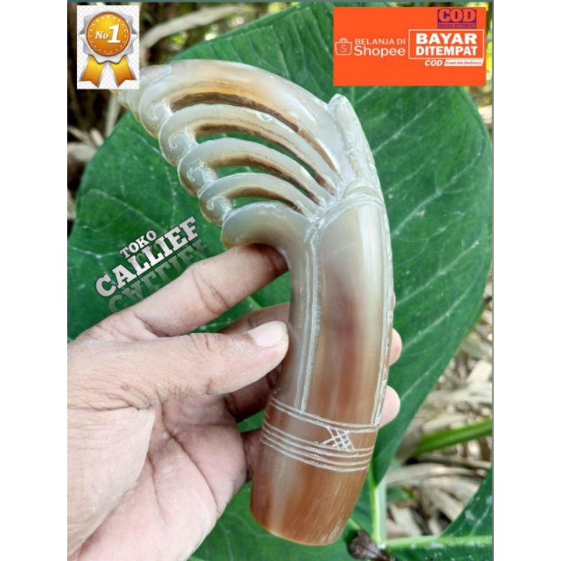 gagang Golok bahan tanduk ukiran,