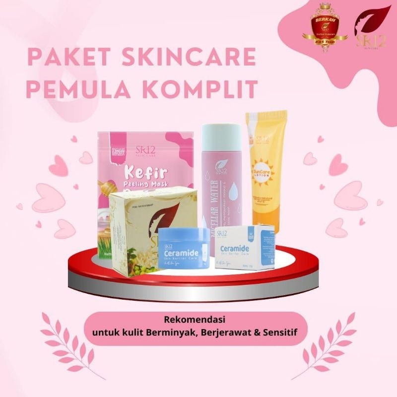 SR12 Paket Skincare Pemula Kulit Berminyak, Berjerawat, Sensitif