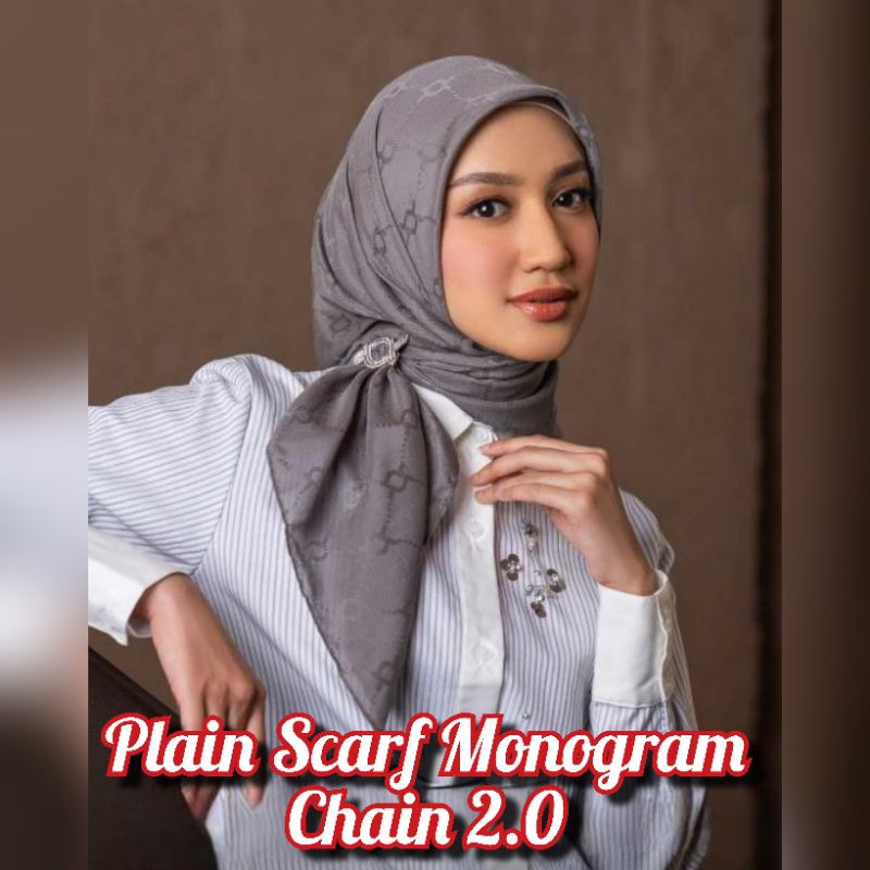 WEARING KLAMBY PLAIN SCARF MONOGRAM CHAIN 2.0
