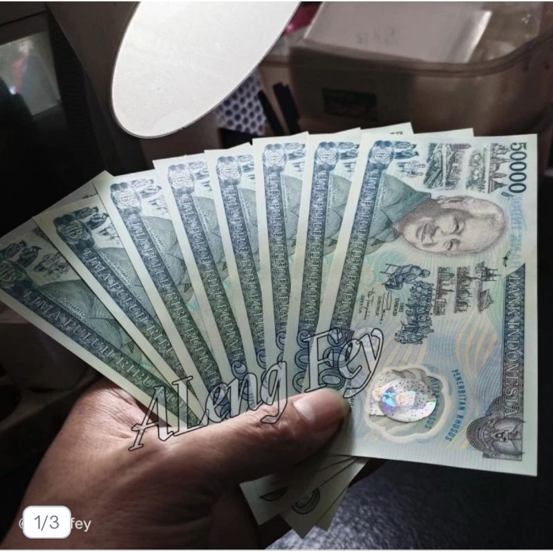 uang kuno 50.000 Rupiah Suharto Polymer 1993