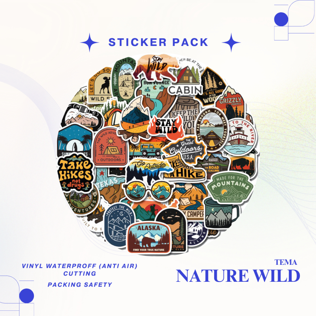 

Sticker Pack Nature Wild Vinyl Anti Air Untuk Laptop , Case HP , Helm, Motor , Kaca , Buku Diary Dll