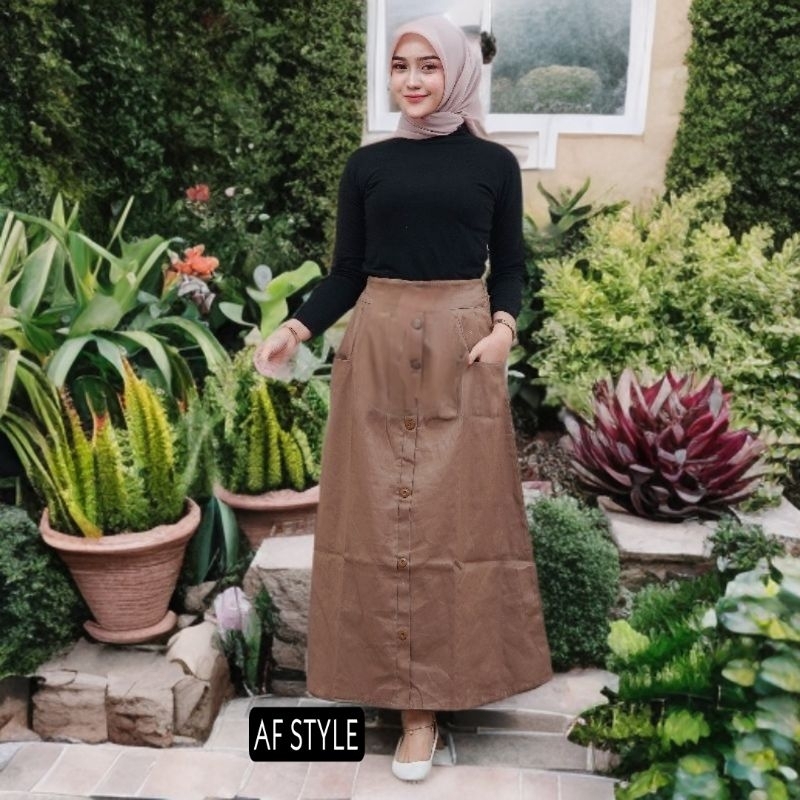 ROK NUNA SKIRT ROK KOREAN STYLE ROK TERBARU WARNA MOCCA