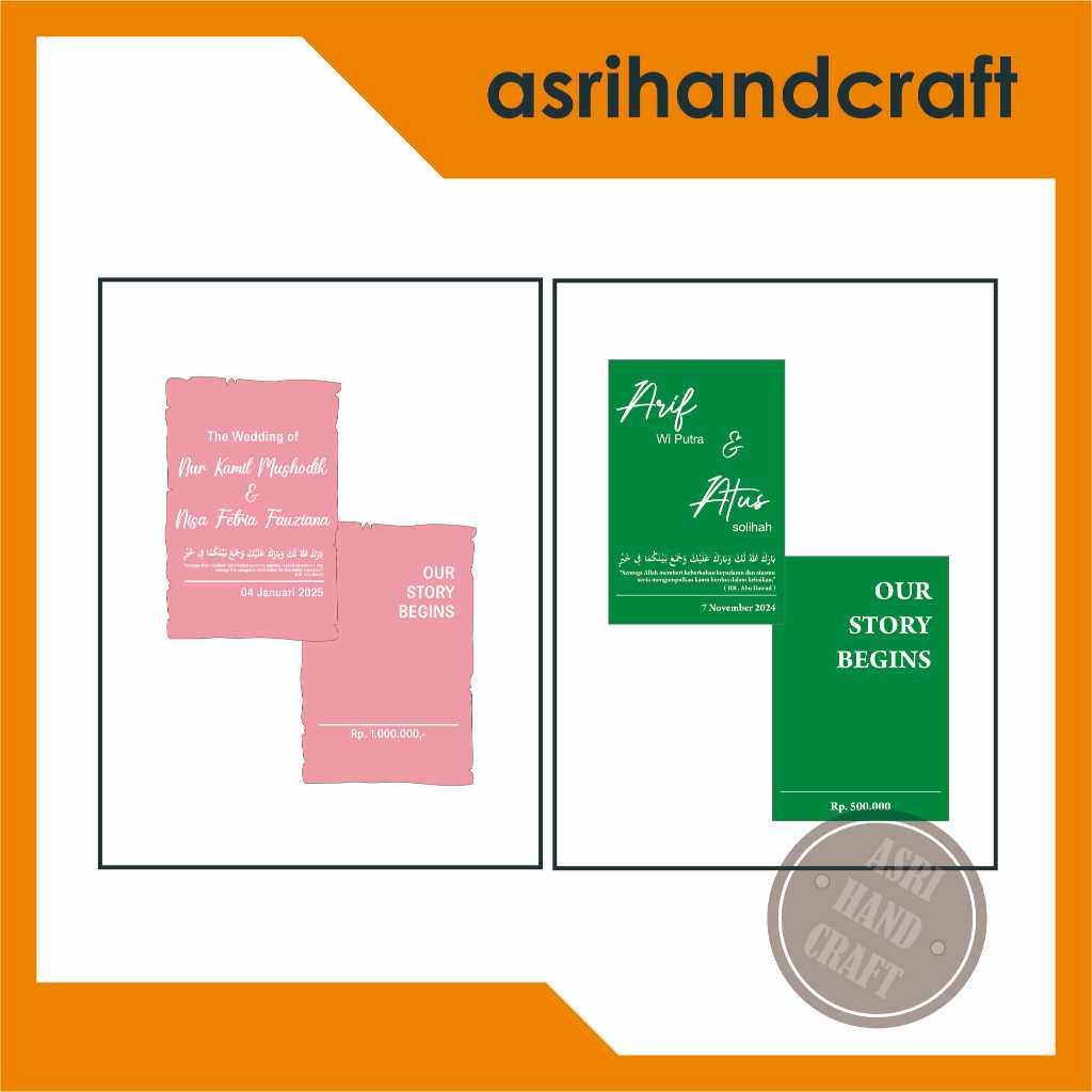 DEKORASI MAHAR BENTUK KERTAS/ HIASAN MAHAR/AKRILIK PRINT UV