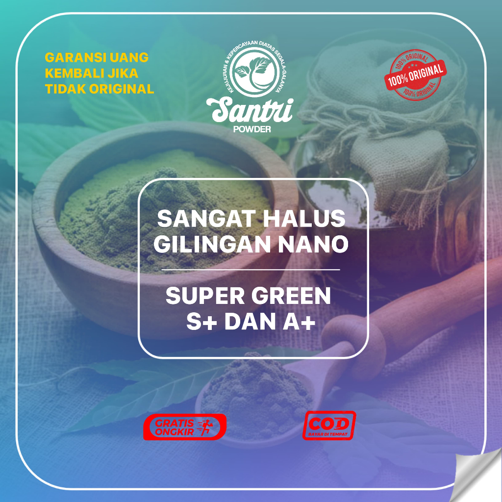 

SANTRI POWDER Bubuk hijau daun hijau purlik Asli Kalimantan Free 130g