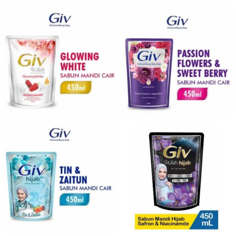 GIV Sabun Mandi Cair Reffil 400 ml-GIV sabun mandi cair pouch 450ml