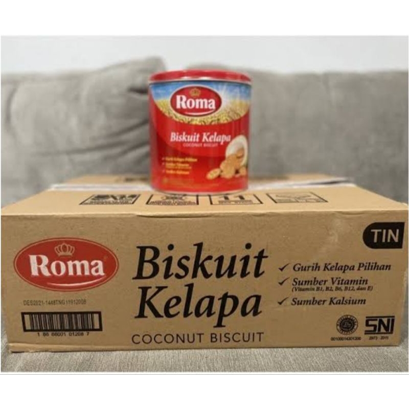 

[1 KARTON = 6 Kaleng × @345GRAM] Roma Biscuit Coconut Biskuit Kelapa 1dus