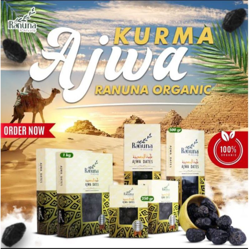 

kurma ajwa organik raruna/ kurma ajwa kemasan dus