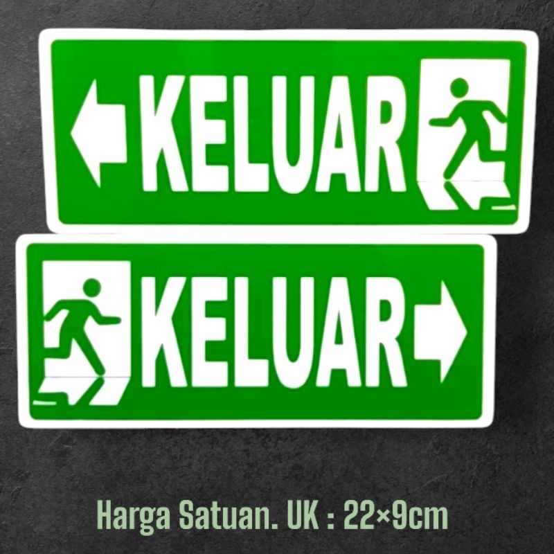 

Akrilik sign petunjuk arah KELUAR kiri/kanan (harga satuan)
