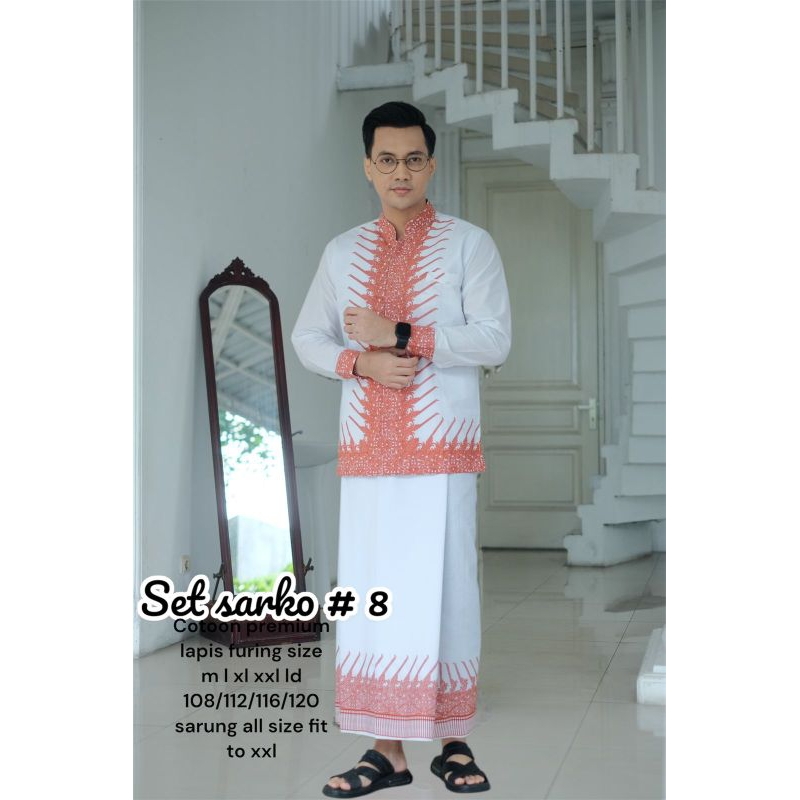set sarko #8/set sarung Koko dewasa/set sarung Koko terbaru/set Koko sarung dewasa/one set sarung Ko