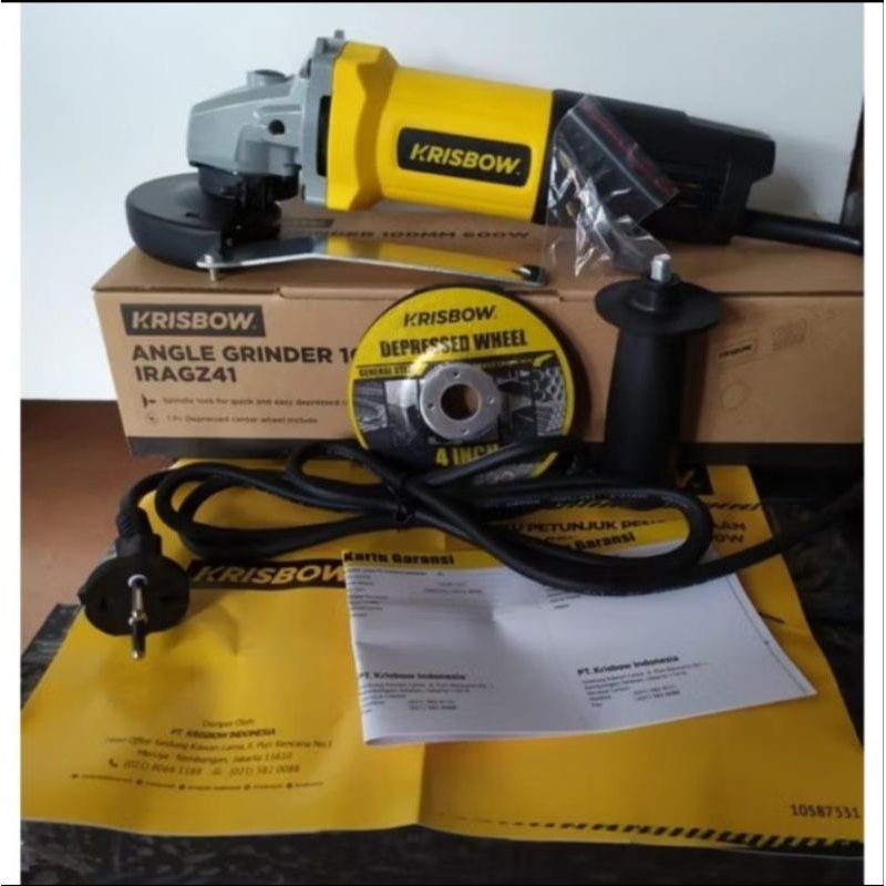 Gerinda krisbow 4inch original IRAGZ41 gerinda listrik bergaransi