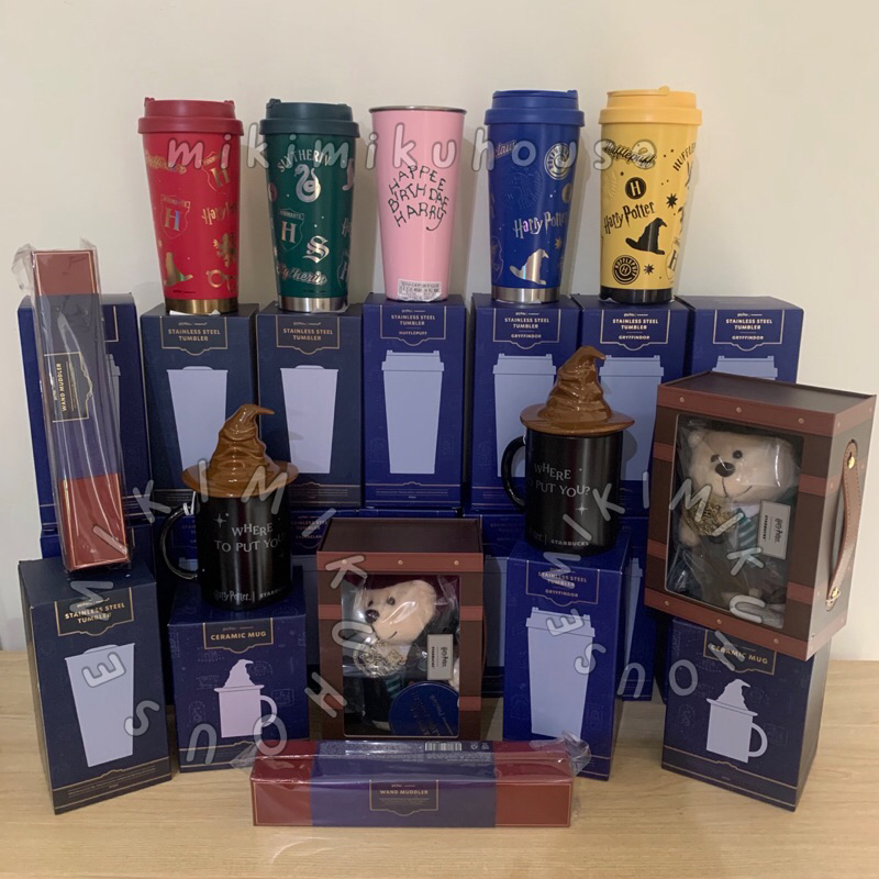 ( ON HAND ) STARBUCKS HARRY POTTER KOREA OFFICIAL MUG GELAS DORMITORY HOUSE GRYFFINDOR SLYTHERIN RAV