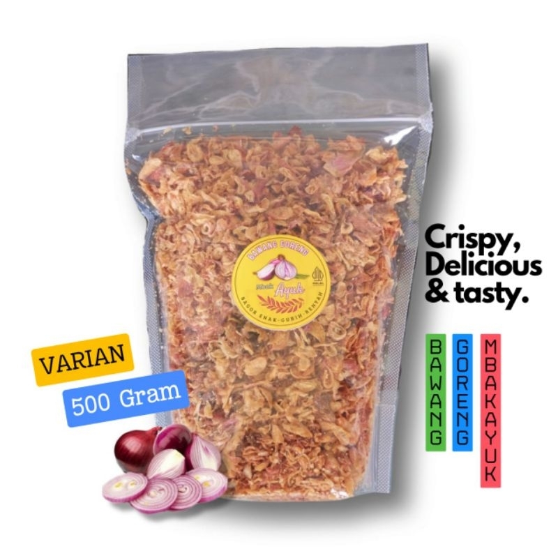 

BAWANG GORENG ASLI PREMIUM GRADE - A (500 Gram) DI JAMIN KRIUK TANPA BAHAN PENGAWET DAN HALAL