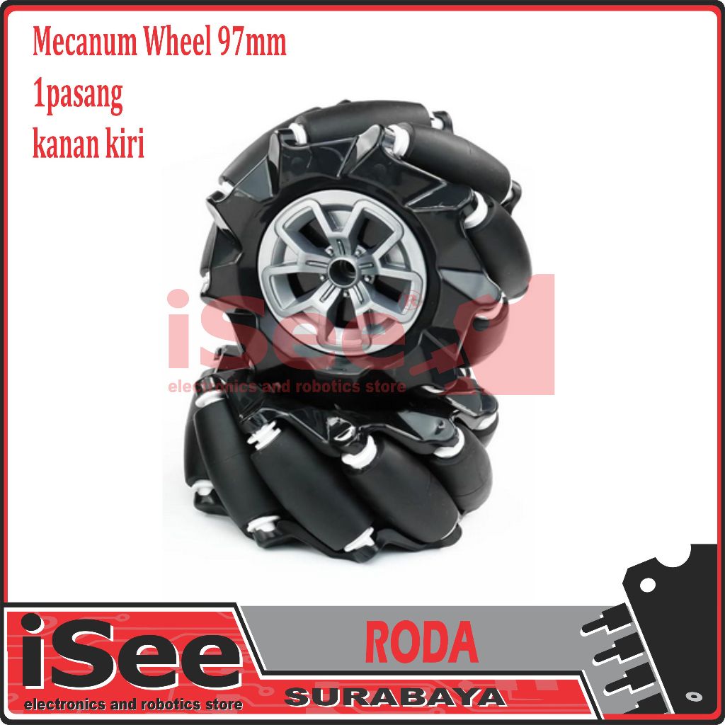 1set Mecanum Wheel 97mm Omni Wheel for AGV Smart Robot 97mm black mecanum wheel