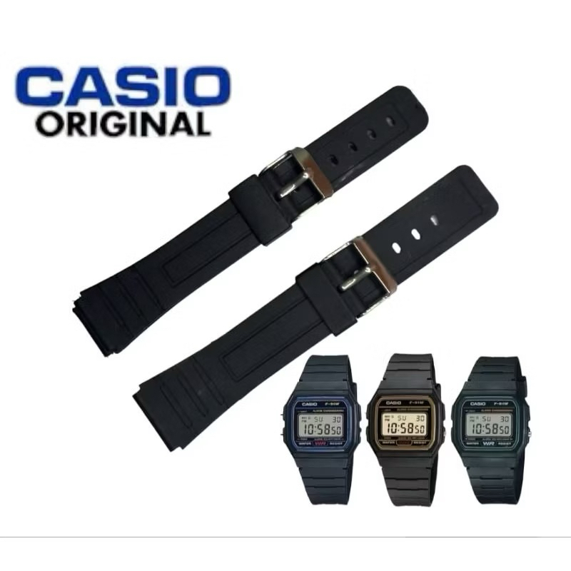 Strap Jam Casio F-91W Tali Jam Casio F-91W Strap Casio W-217H  Rubber