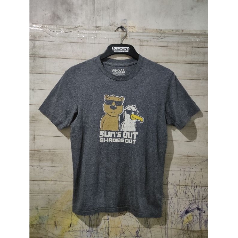 WHO AU Grey Stone Original Kaos Katun Size M