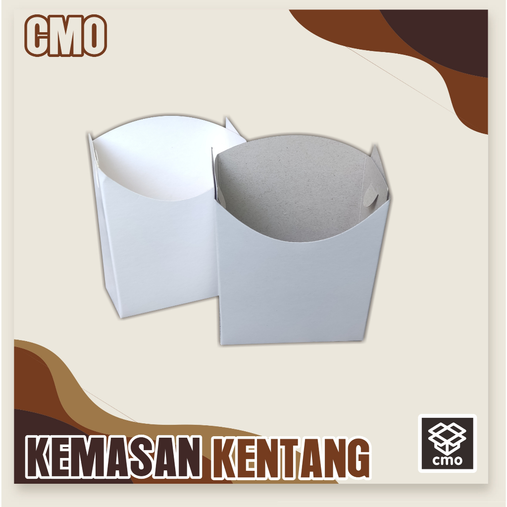 

Kemasan kentang goreng ukuran 8x4x10 cm