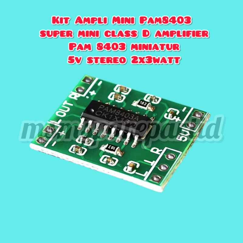 Kit Ampli Mini Pam8403 super mini class D amplifier Pam 8403 miniatur 5v stereo 2x3watt