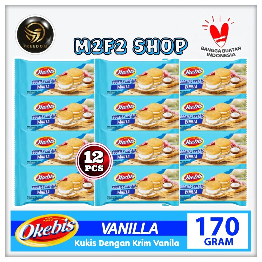 

Okebis Cookies Cream Vanilla | Kukis Krim Vanila - 170 gr (Kemasan 12 Pcs)