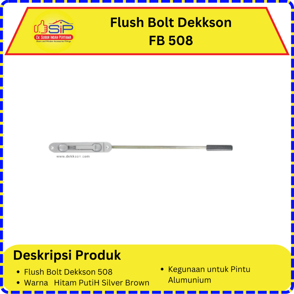 Flush Bolt dekkson FB 508 | Grendel Tanam Pintu Alumunium | Slot Pintu alumunium| Hitam | Silver |Pu