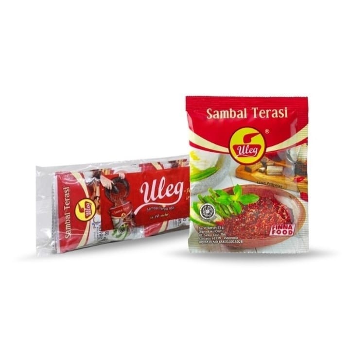 

ULEG SAMBEL TERASI KEMASAN SACHET 10@18GRAM