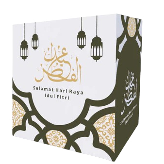 

( 5 Pcs ) Box Parcel Bingkisan Sembako Idul Fitri Kardus Hampers Hantaran Lebaran Tema Kandella Ukuran 35x25x33 cm