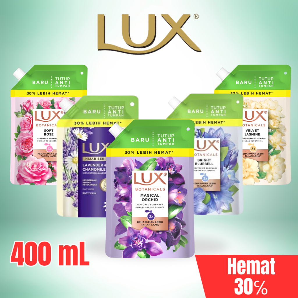 Kemasan Baru Lux Magical Orchid 400 mL Sabun Cair 30% Lebih Hemat
