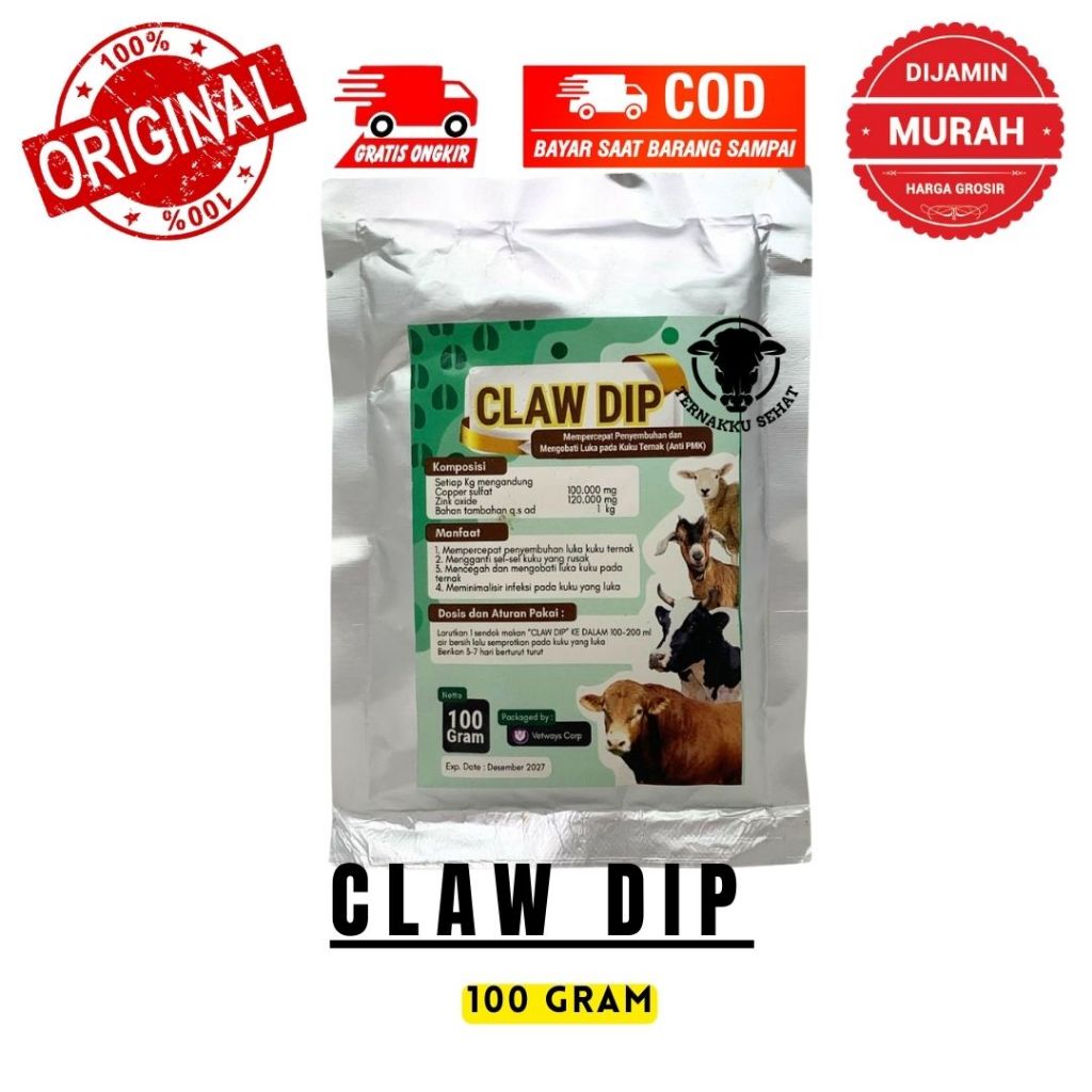 CLAW DIP 100 GRAM - Obat Kuku Sapi - Mengobati Luka Kuku Teracak & Kulit Sapi